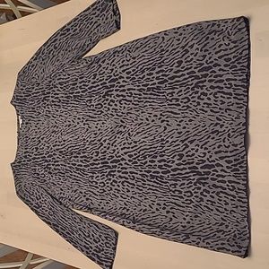 NWOT GAP Grey Cheetah Print 3/4 Sleeved Dress Womens 6 Tall